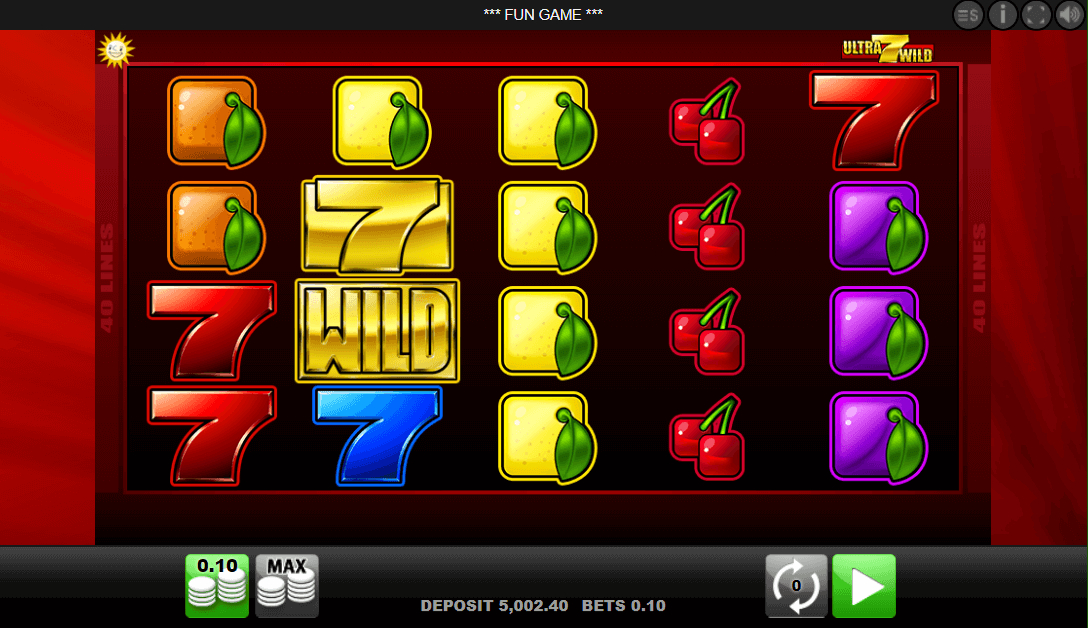 Ultra 7 Wild Slot Spieloberfl&auml;che 